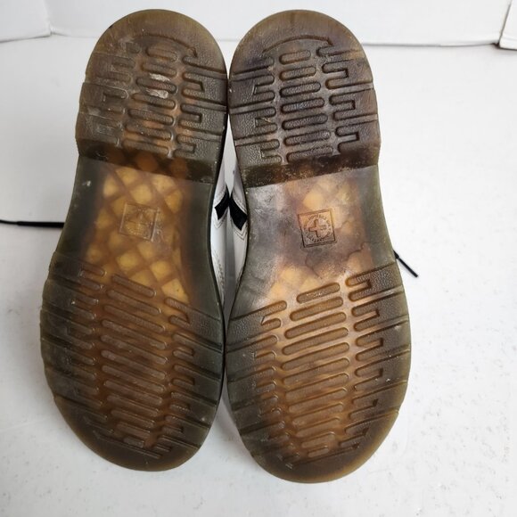 Dr. Martens Women's Size 4 White Leather Combat Boots Lace-Up & Side Zip AirWair - Picture 8 of 8